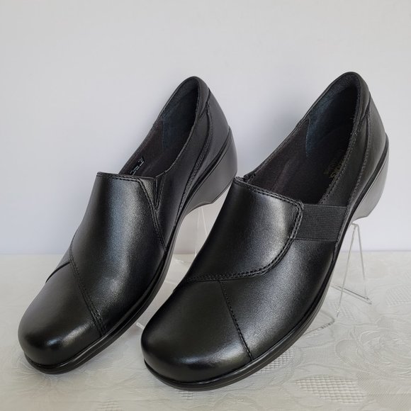 CLARKS Bendables May Moonl Leather Slip-On Shoes- Black color- Women's Size 9M - Picture 10 of 15